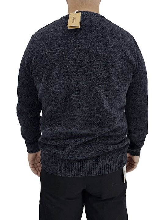 Double Men's Long Sleeve Sweater BLACK