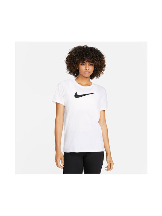 Nike Df Swoosh Damen Sport T-Shirt Weiß