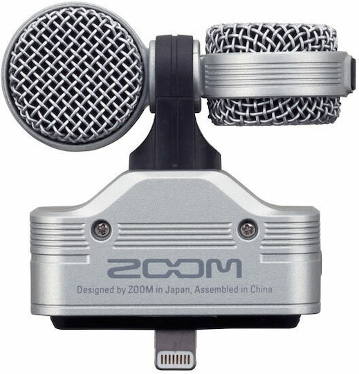 Zoom iQ7 Πυκνωτικό Μικρόφωνο Lightning Shock Mounted για Κινητό σε Ασημί Χρώμα