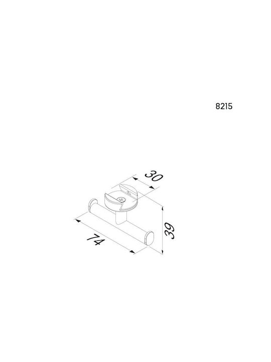 Geesa Άγκιστρο Μπάνιου Διπλό με Βίδες ​3.9x3.9cm Μαύρο