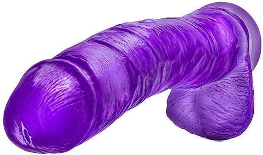 Blush Glass Dildo with Balls and Suction Cup Purple 36cm