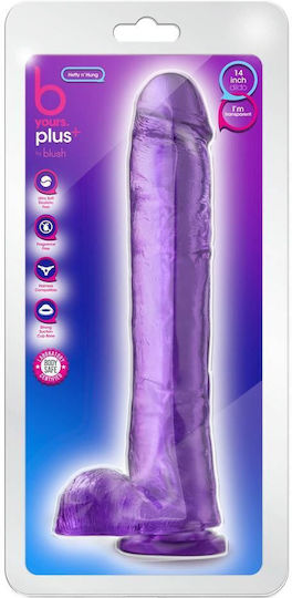 Blush Glass Dildo with Balls and Suction Cup Purple 36cm