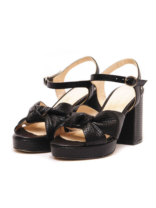 Gabriela Valeri Leder Damen Sandalen in Schwarz Farbe