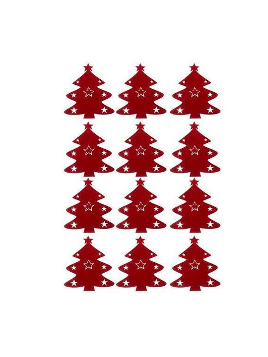 Ruhhy Set Christmas Cutlery Holders Fabric Red L20xW17cm. 12pcs