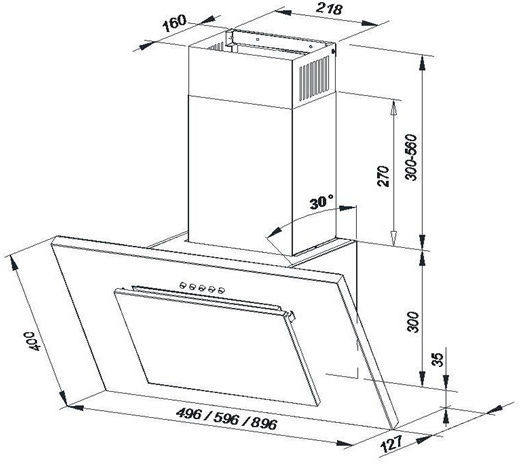 Maan Vertical PG 60 Απορροφητήρας Καμινάδα 60cm Λευκός