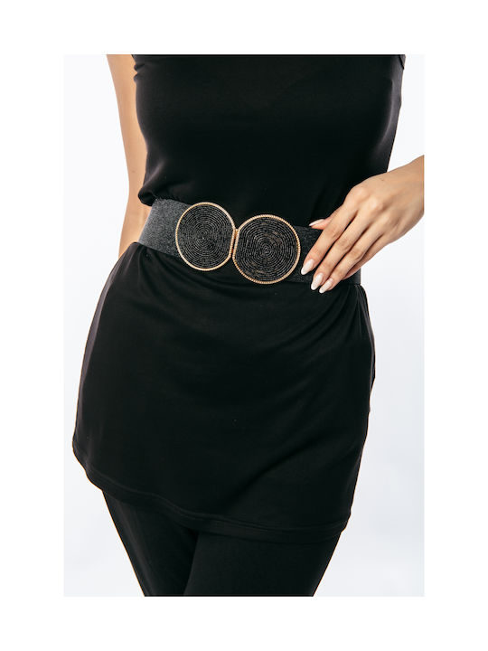 Dress Up Elastic Women's Belt Black