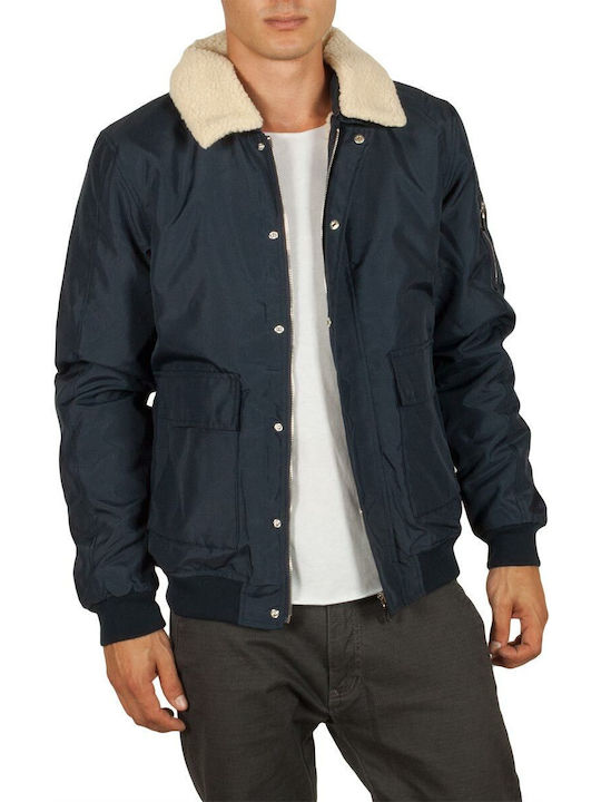 Anerkjendt Herren Winter Jacke Bomber Wasserdicht Μπλε