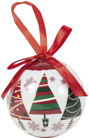 Hängendes Kugel Ornament Ornament Kunststoff Weiß Set 12Stück