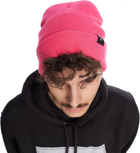 Beanie Männer Beanie Gestrickt in Fuchsie Farbe