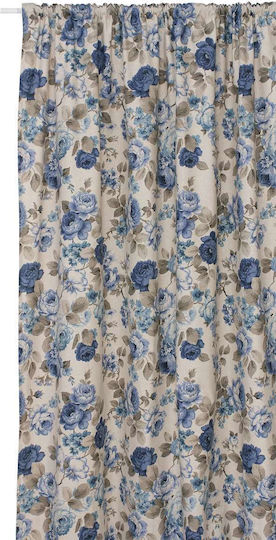 Decocraft Vorhang mit Bleistiftfalten Blau 140x270cm