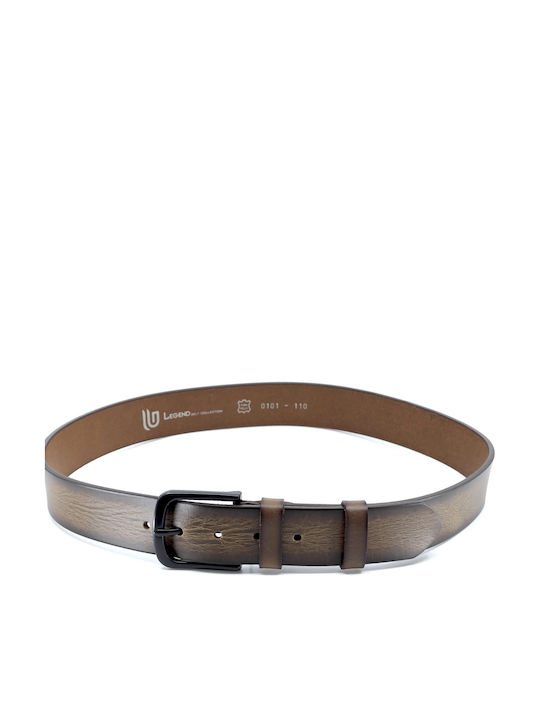 LEGEND Φαρδιά Ανδρική Ζώνη Δερμάτινη Saddle Brown