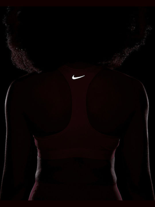 Dri-Fit Swoosh Women's Sports Bra with Light Padding Fireberry/Red Stardust/Purple Ink