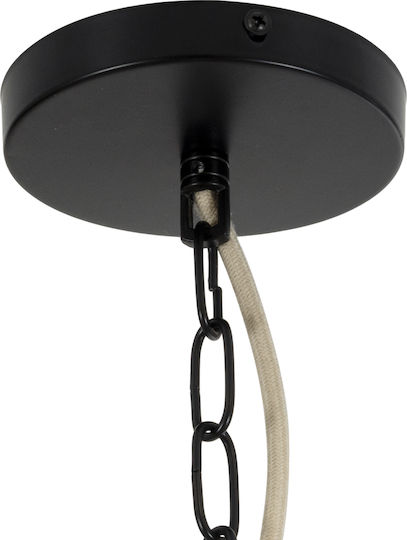 GloboStar Puertorico Ceiling Light Beige Boho with Rope for E27 Socket 80x80x80cm