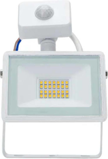 Aigostar Στεγανός Προβολέας LED 20W Φυσικό Λευκό 4000K με Αισθητήρα Κίνησης IP65