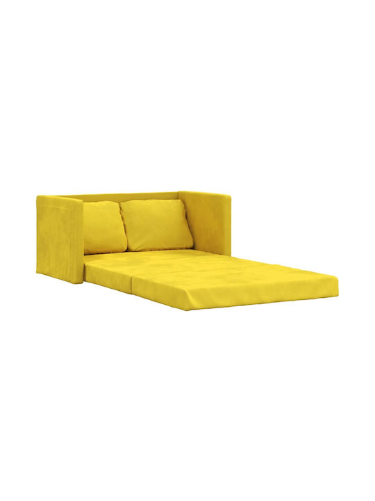 Two-Seater Velvet Couch Bed with Manufacturer Colour Yellow 122x204x55 cm