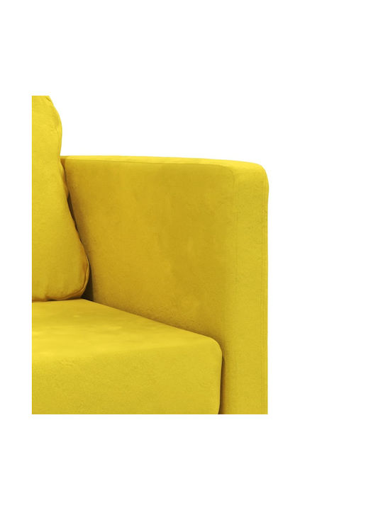 Two-Seater Velvet Couch Bed with Manufacturer Colour Yellow 122x204x55 cm