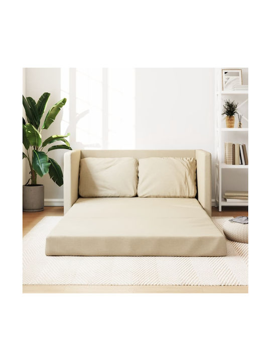 Διθέσιος Καναπές Κρεβάτι Κρεμ 112x174x55εκ. 353970