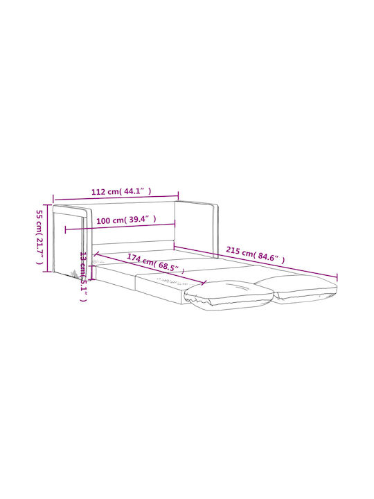 Διθέσιος Καναπές Κρεβάτι Πράσινος 112x174x55εκ.