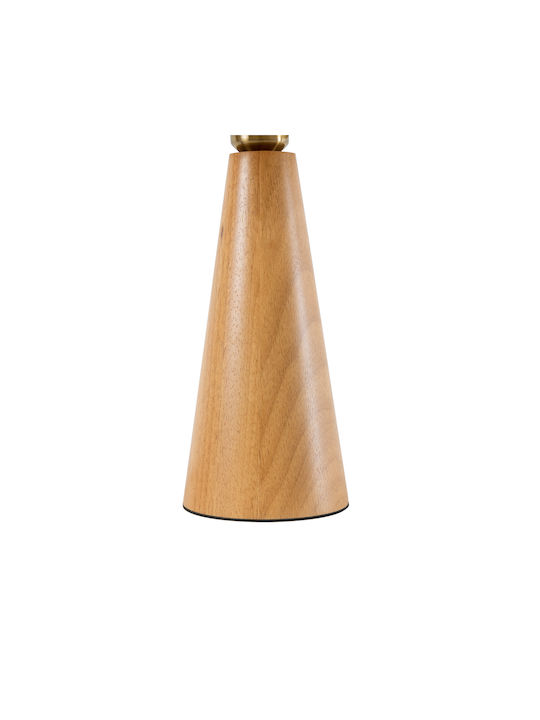 GloboStar Kauai Wood Table Lamp for Socket E27 with Beige Shade and Base