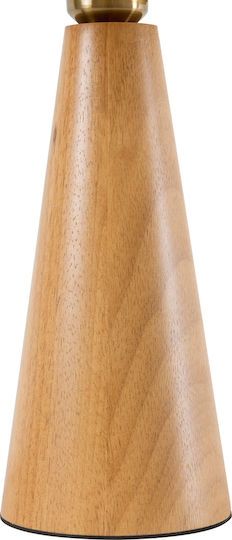 GloboStar Kauai Wood Table Lamp for Socket E27 with Beige Shade and Base