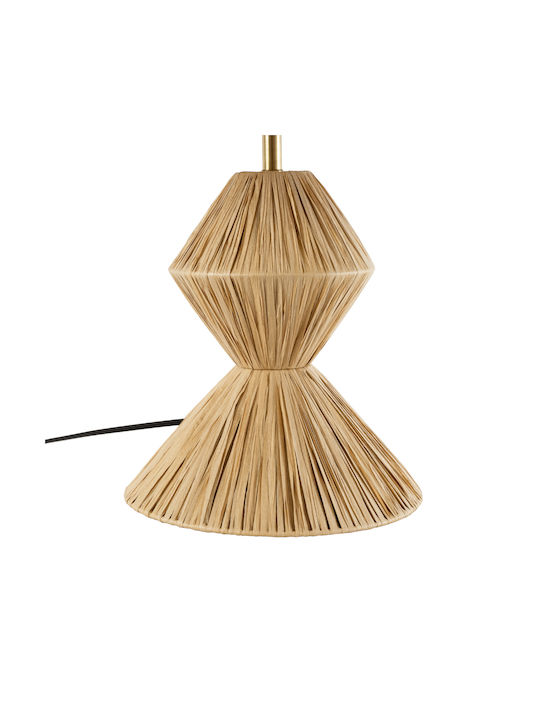 GloboStar Wood Table Lamp for Socket E27 with Beige Shade and Base
