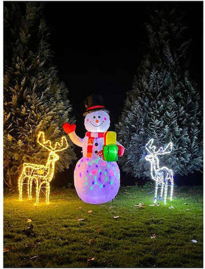 Illuminated Christmas Plastic Figure Snowman 155x155x155cm Ruhhy