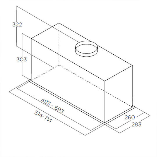 Elica Lane Sensor IX/A/52 Ventilation Mechanism 52cm Inox