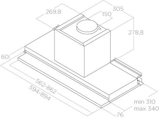 Elica Boxin Dry IX/A/60 Ventilation Mechanism 60cm Inox