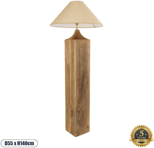 GloboStar Lafrontera Floor Lamp H140xW55cm. with Socket for Bulb E27 Beige