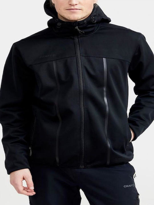 Craft Men's Winter Softshell Jacket Waterproof and Windproof BLACK