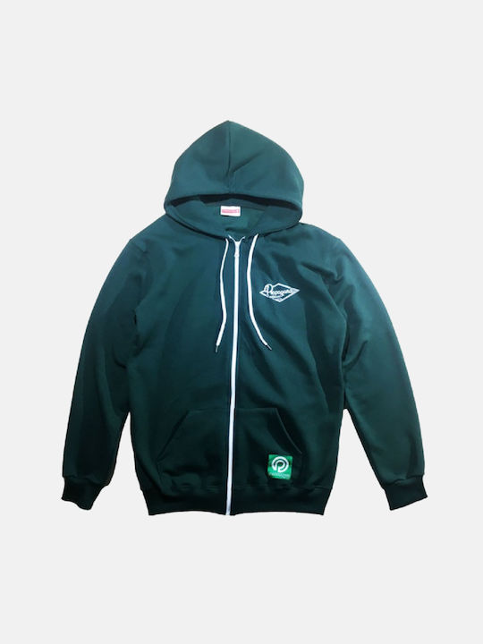 Propaganda Men's Sweatshirt Jacket with Hood Forest Green