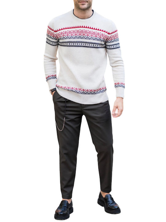 Clever Men's Long Sleeve Sweater Ecru.