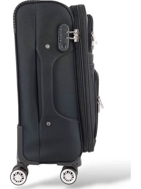 Playbags Cabin Fabric Black Suitcase With 4 Wheels