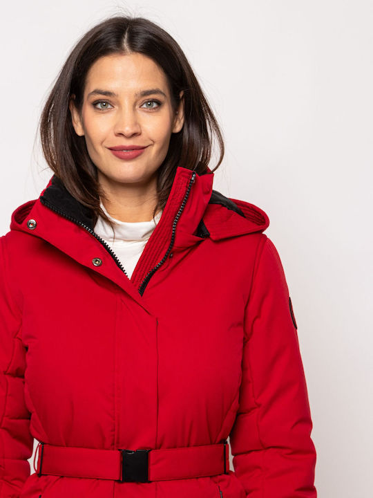 Scurtă Jachetă de femei Puffer Red