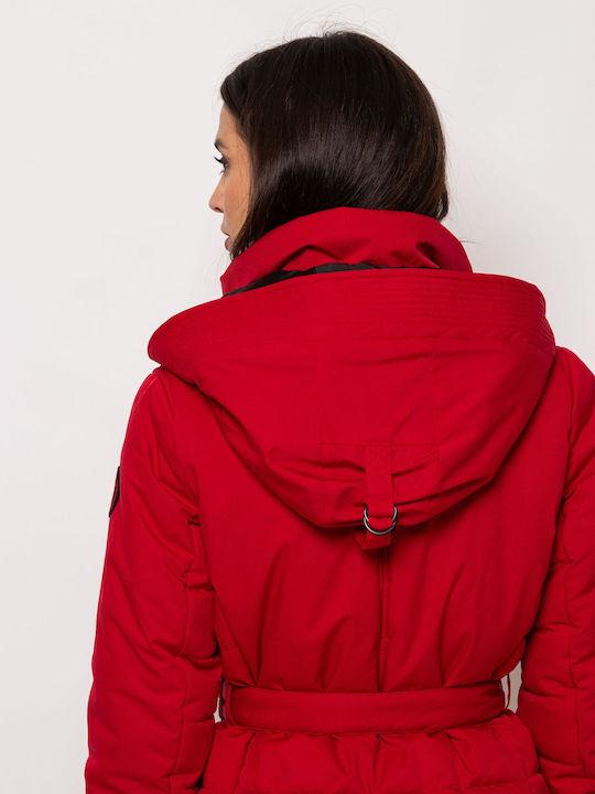 Scurtă Jachetă de femei Puffer Red