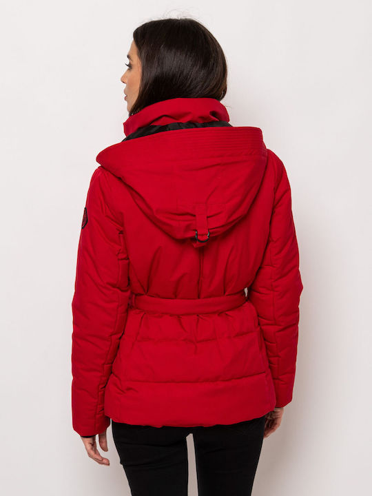 Scurtă Jachetă de femei Puffer Red