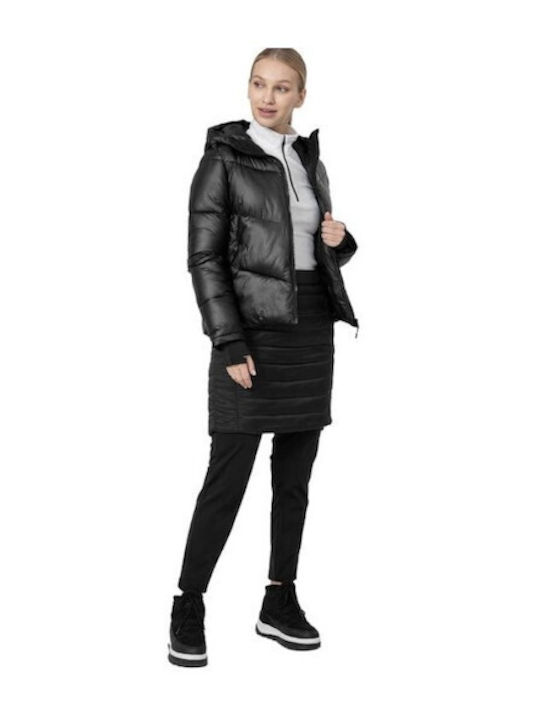 4F Women's Short Puffer Jacket for Winter Black.