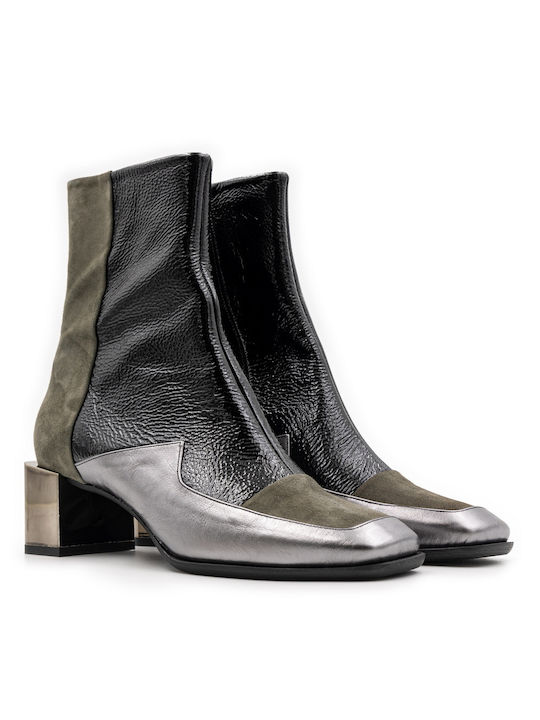 Βαβουλάς Leder Damen Knöchelstiefel Schwarz