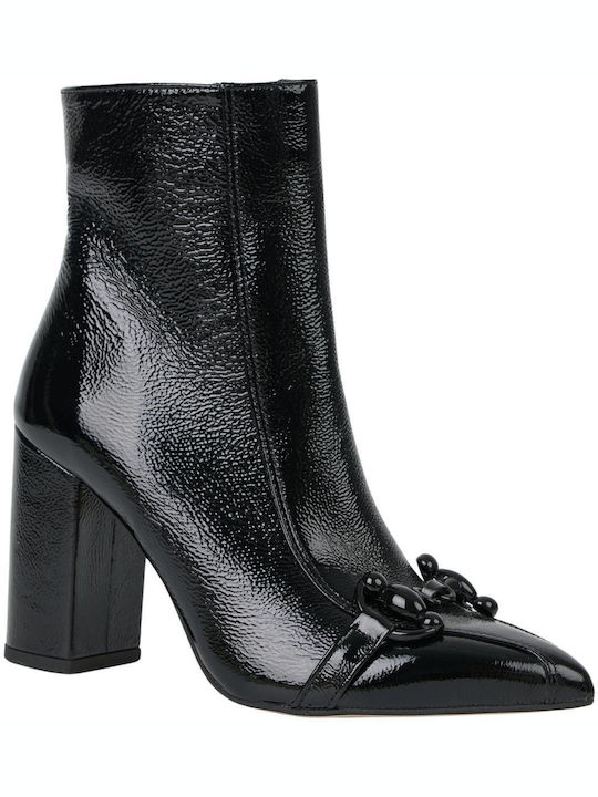 Mourtzi Women's Ankle Boots made of Patent Leather Black