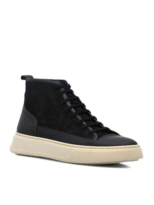 Damiani Herren Sneakers Black Leather