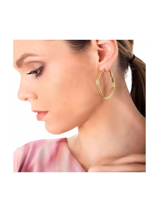 Oxzen Earrings Hoops from Steel Gold Plated