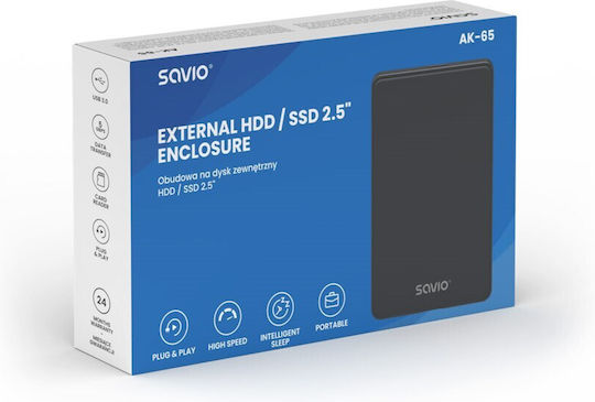 Savio Θήκη για Σκληρό Δίσκο 2.5" SATA III με σύνδεση USB 3.0