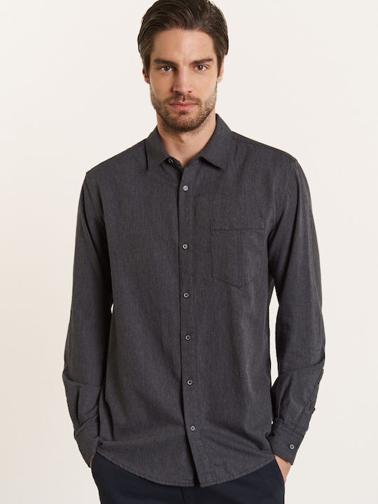 Edward Jeans Men's Shirt Long-sleeved Gray