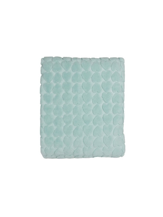 Kamtex Baby Blanket Cot Velvet Turquoise 115x100cm
