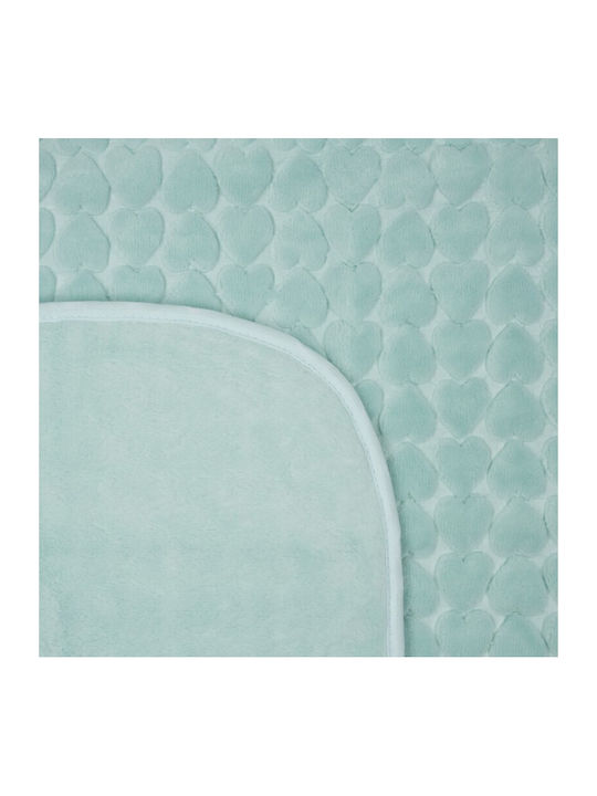 Kamtex Baby Blanket Cot Velvet Turquoise 115x100cm