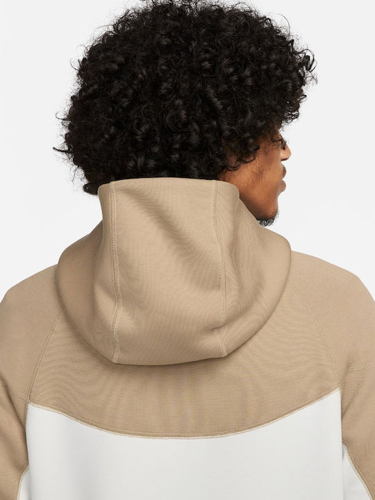 Tech Fleece Cardigan With Hood White