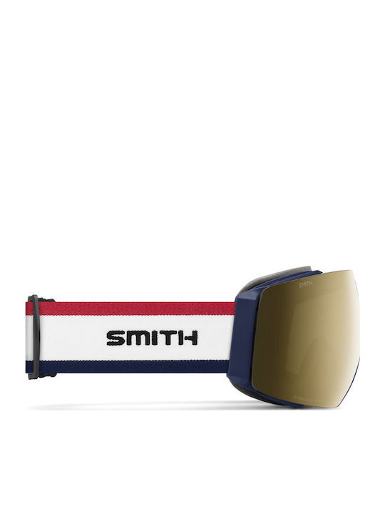 Smith Mag Μάσκα Σκι & Snowboard Ενηλίκων Μαύρη με Φακό Καθρέπτη σε Μαύρο Χρώμα