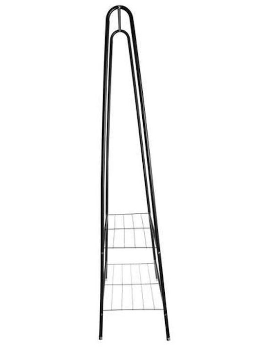 Κρεμάστρα Δαπέδου από Μέταλλο Μαύρη 60x34x153cm