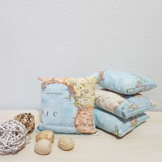 Taufgeschenke mit Kopfkissen Worldmap aus Stoff 10Stücke 14x14cm
