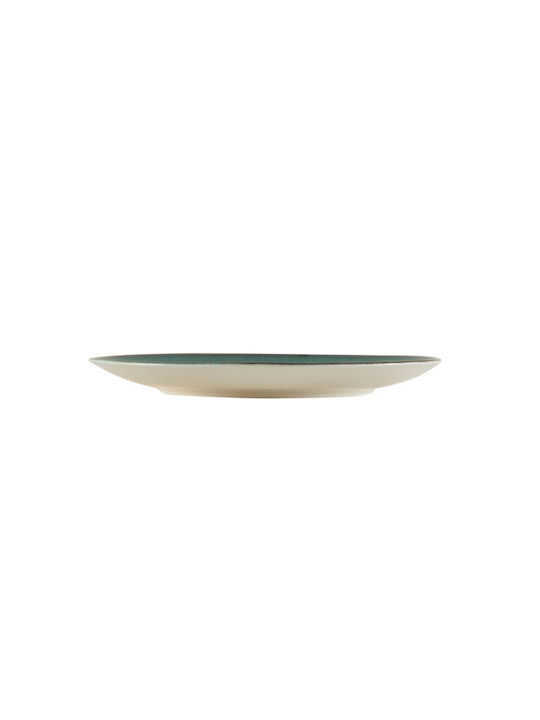 Porline Porselen Plate Shallow made of Porcelain Green with Diameter 25cm